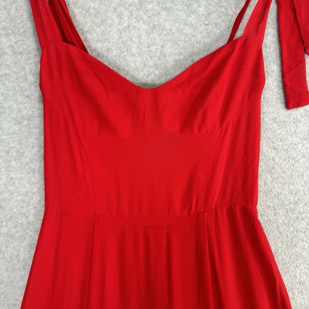 NWT Reformation Nadira Poinsettia Red Midi Dress 4P Sweetheart Bustier $278 - Picture 6 of 16